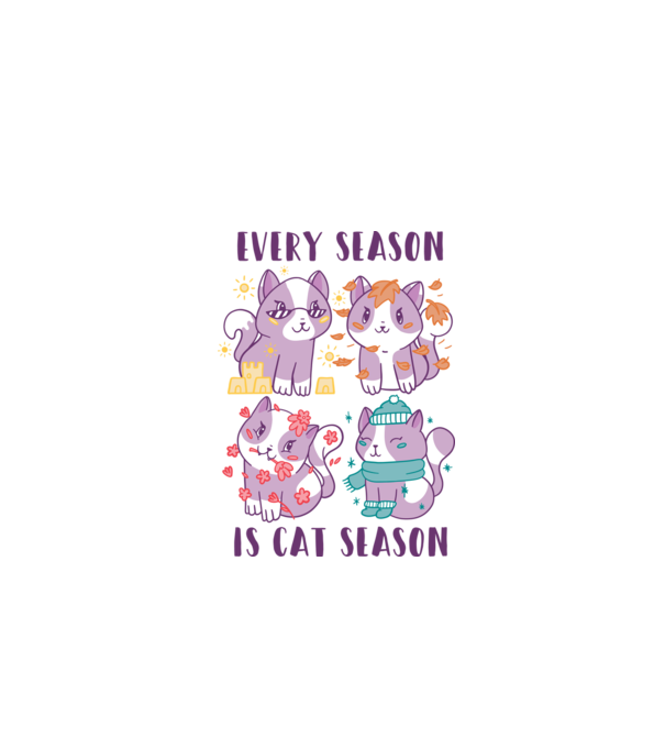 Every Season is Cat Season model alb pe tricou