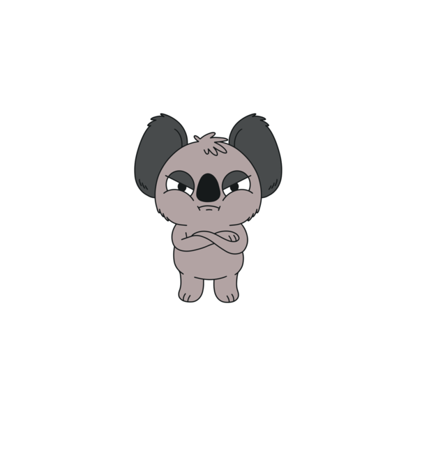 Koala Supărat model albastru deschis pe tricou