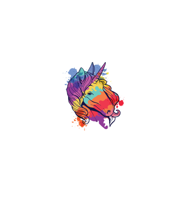 Curcubeu colorat Unicorn tricou model liliachiu pe tricou