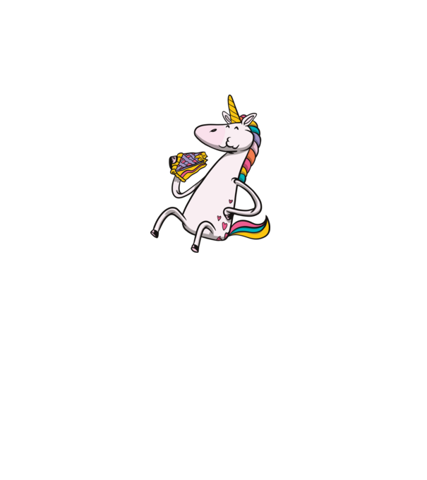Unicorn cu prăjitură model alb pe tricou