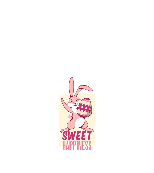 Sweet Happiness pentru Paște tricou cu iepuraș model albastru închis pe tricou