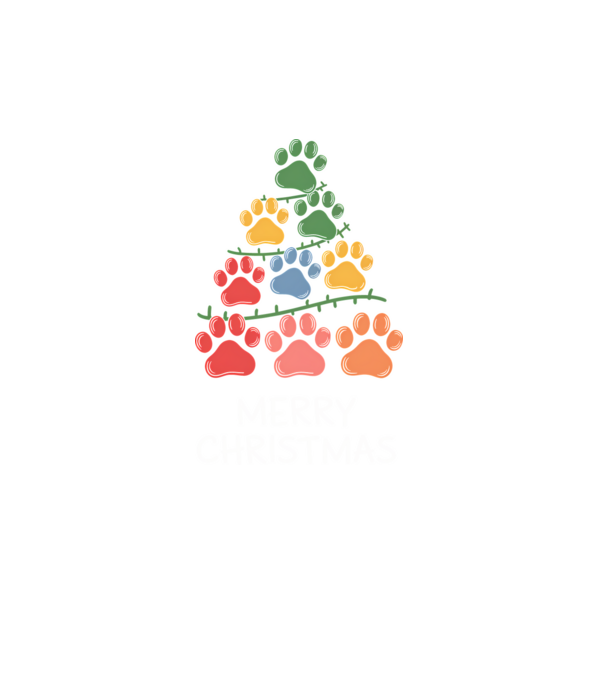 Merry Christmas Paws Negru model turcoaz pe tricou