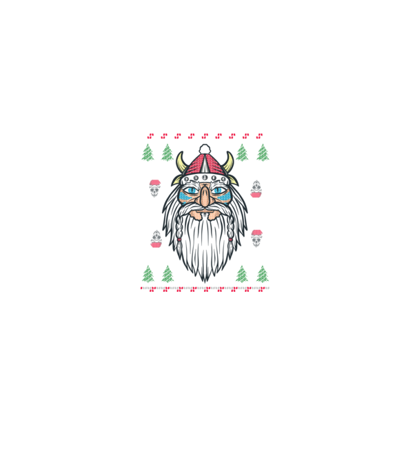 Moș Crăciun viking Pulover urât model negru pe tricou