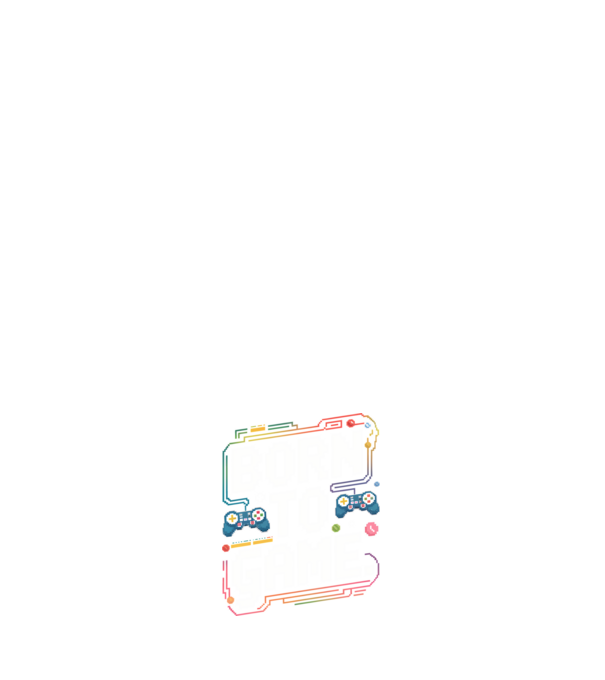Born to Game Pixel Negru model alb pe tricou