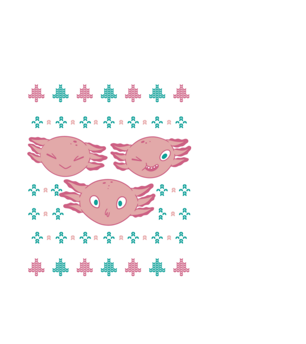 Pulover urât Axolotl model alb pe tricou