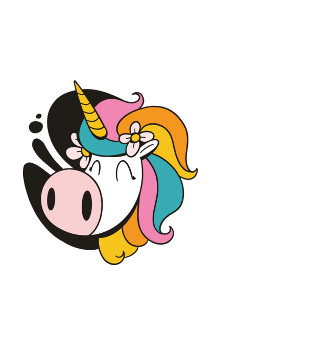 Unicorn drăguț model alb pe tricou