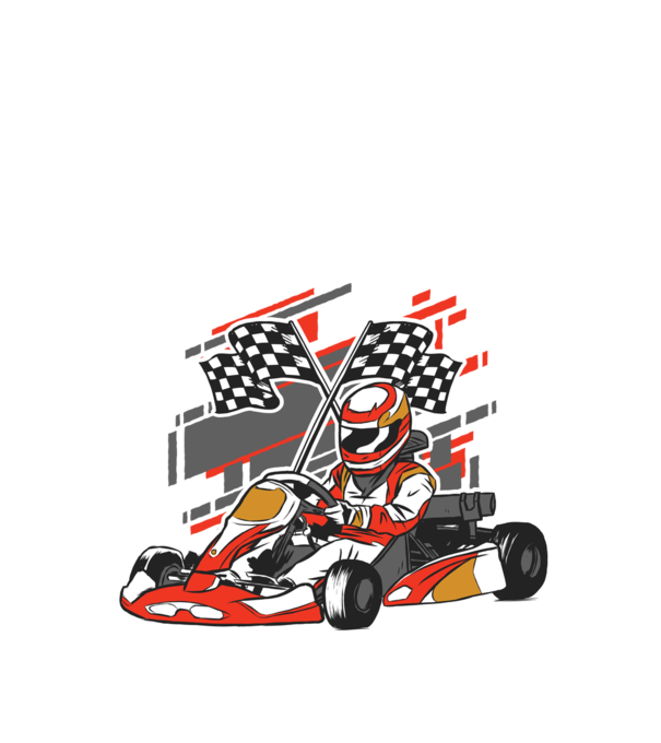 Gokart model negru pe tricou