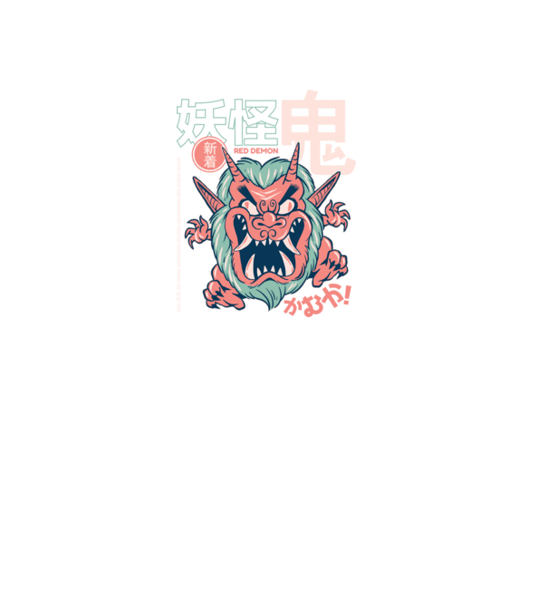 Oni Yokai Anime model negru pe tricou