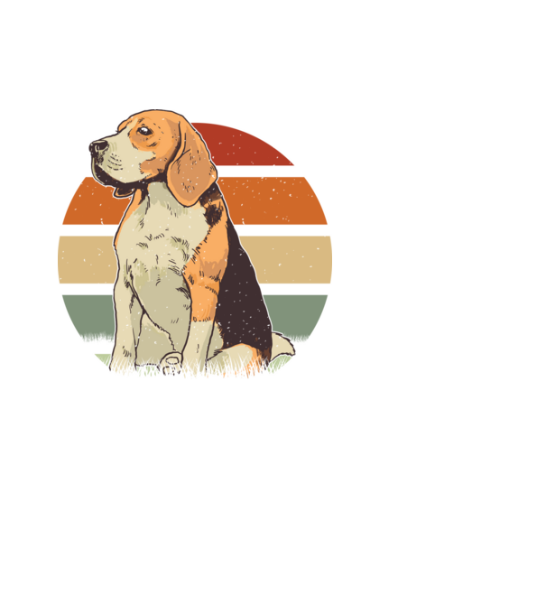 Beagle Retro Sunset model alb pe tricou