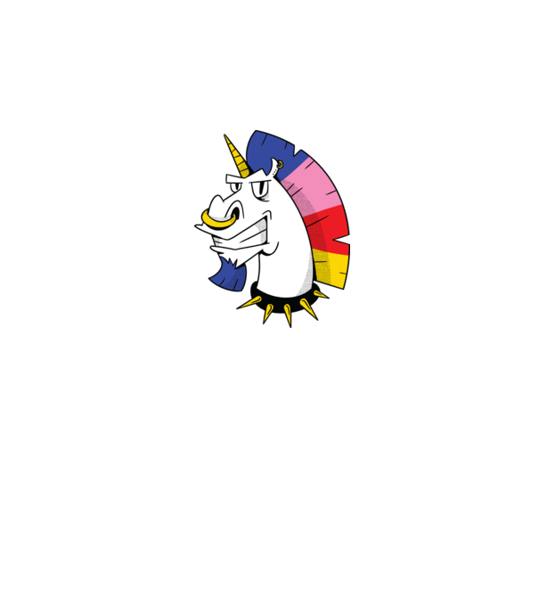 Punk unicorn model roz pe tricou