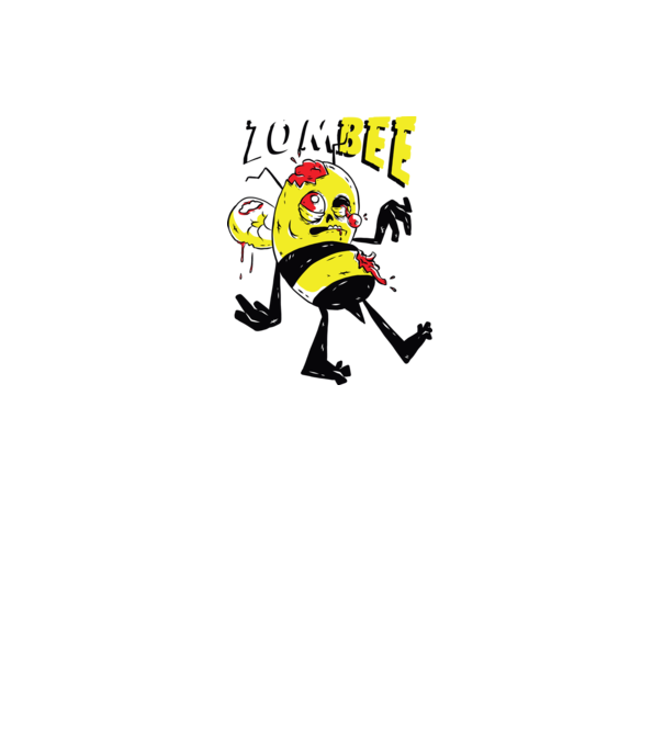 Zombee Albină Zombie model albastru închis pe tricou