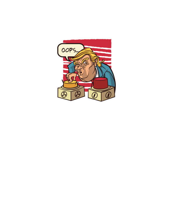 Trump Bombă nucleară model alb pe tricou