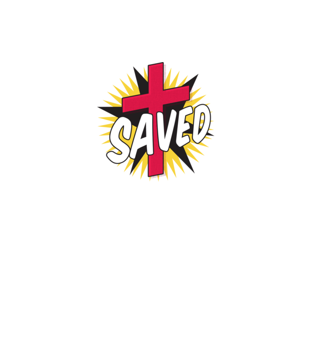 Saved Isus Cruce model alb pe tricou