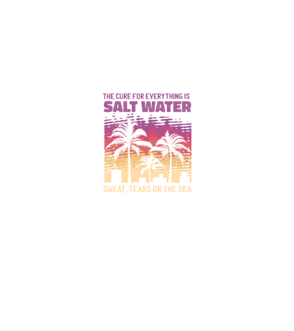 Retro Sunset - Apa sărată este leac pentru orice model negru pe tricou
