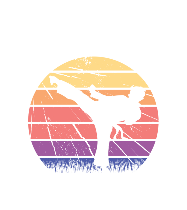 Karate Retro model alb pe tricou