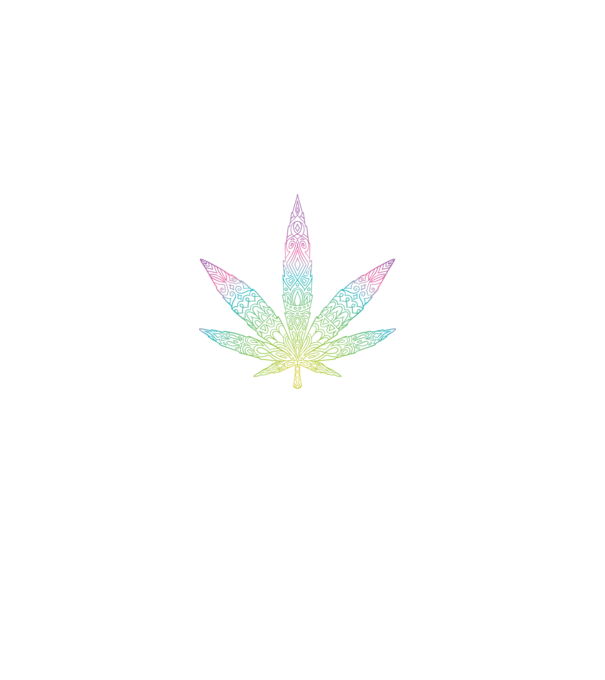 Frunză colorată de marijuana model negru pe tricou