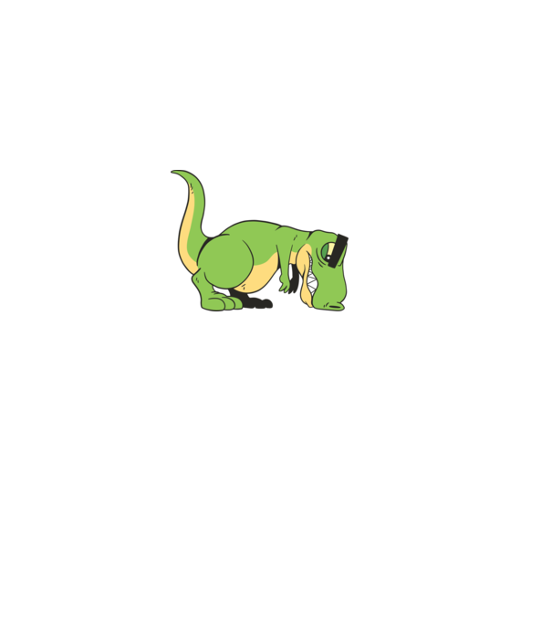 T-rex Push-up model albastru închis pe tricou