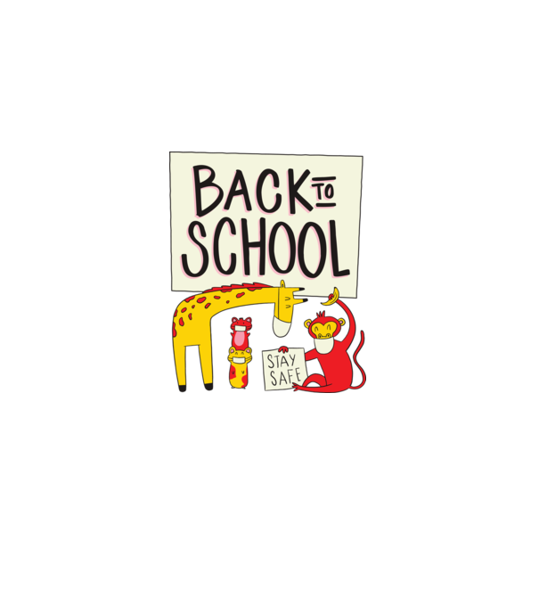 Back To School Animale model gri pe tricou
