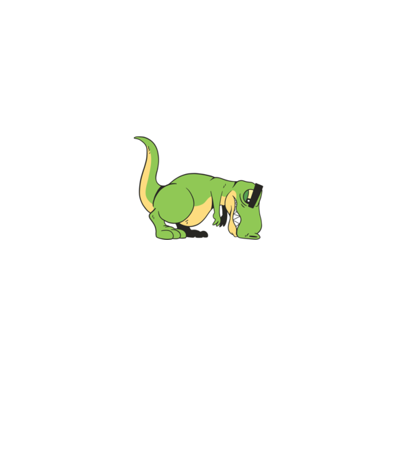 T-rex Push-up model verde pe tricou