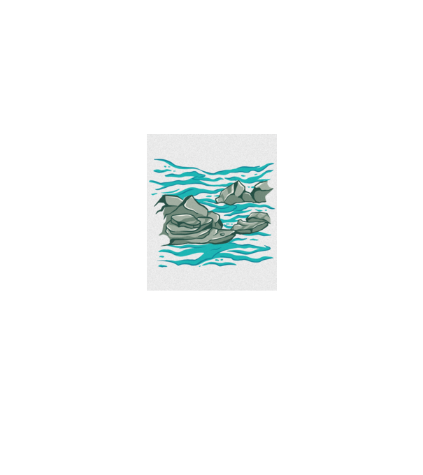 Oceanul cu Stânci model albastru regal pe tricou