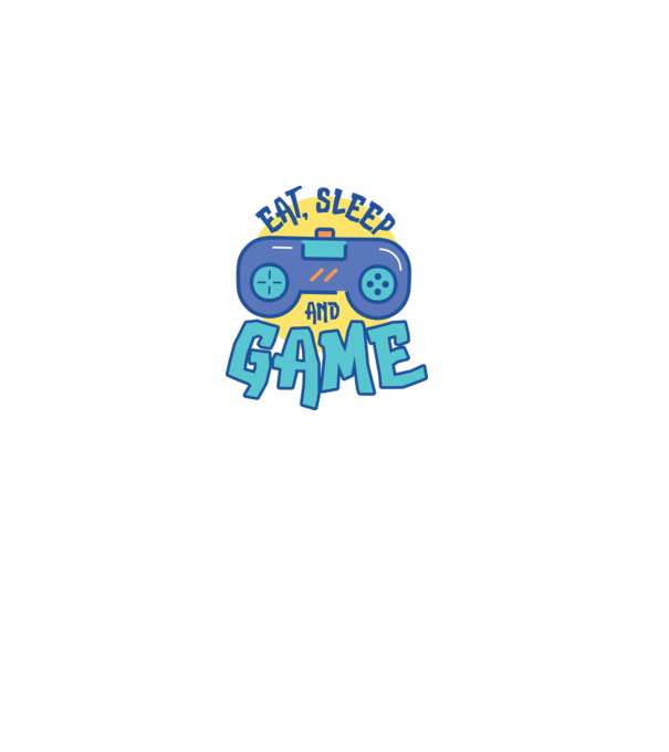 Eat Sleep and Game model alb pe tricou