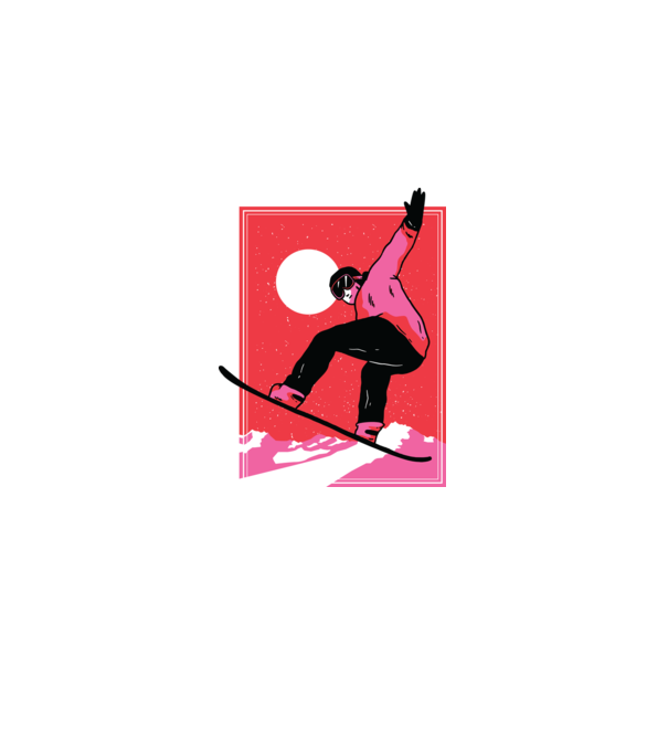 Snowboard poster model mov pe tricou