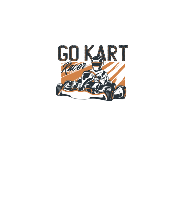 Concurent Go-kart model alb pe tricou