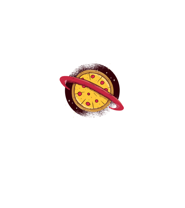Pizza Planetă model gri pe tricou