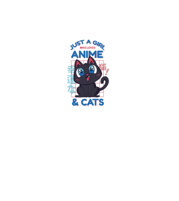 Doar o fată căreia îi place Anime și Pisicile model alb pe tricou