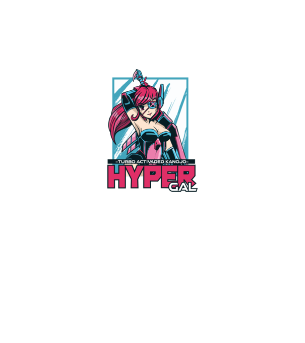 Hyper Gal - Fată Anime model negru pe tricou