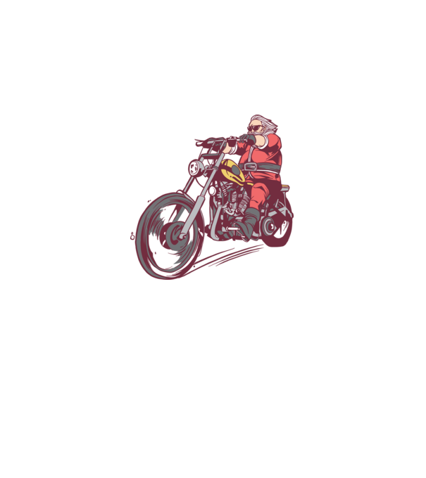 Moș Crăciun motociclist model alb pe tricou