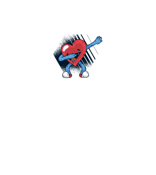 'Inimă DAB Floss Heart tricou amuzant pentru Valentine''s Day' model gri pe tricou