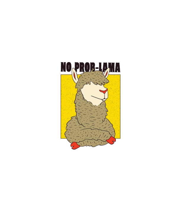 No Prob LLama - Lama model gri pe tricou