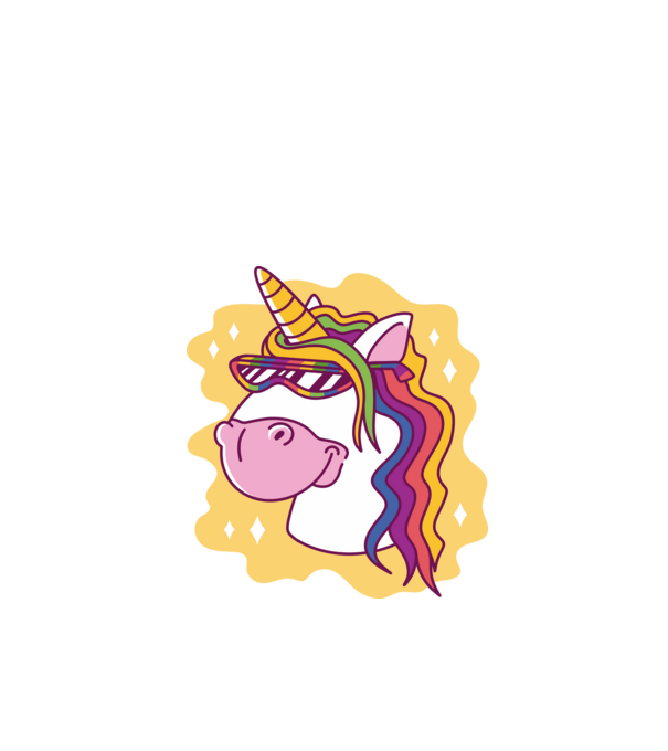 Cap de unicorn model negru pe tricou