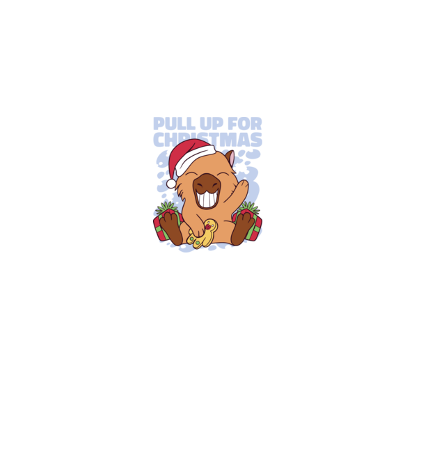 Pull up for christmas Capybara model alb pe tricou
