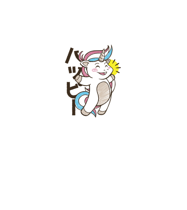 Kawaii unicorn model alb pe tricou