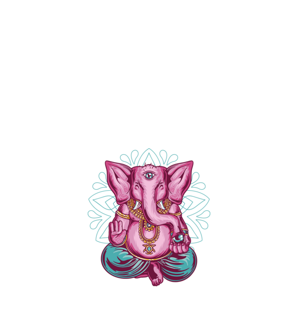 Elefant făcând meditație Dharma model negru pe tricou
