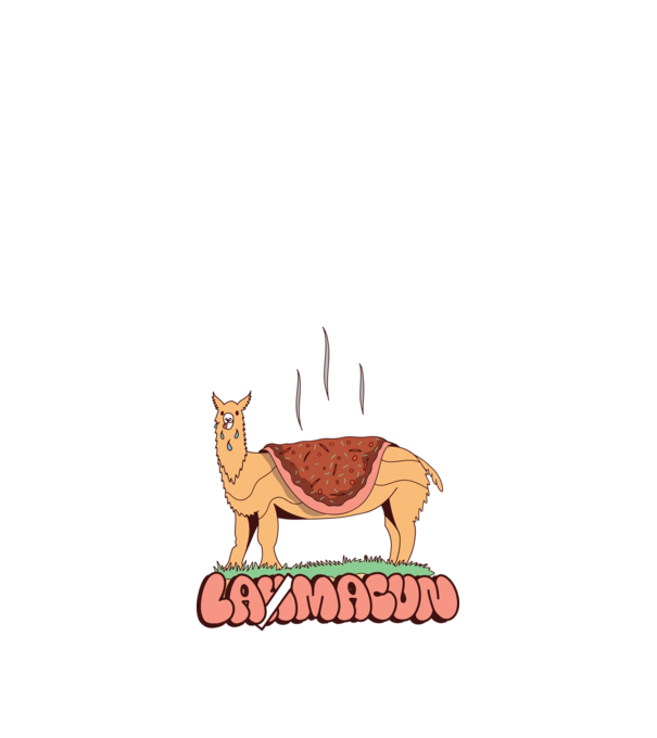 Lamacun Lama model alb pe tricou
