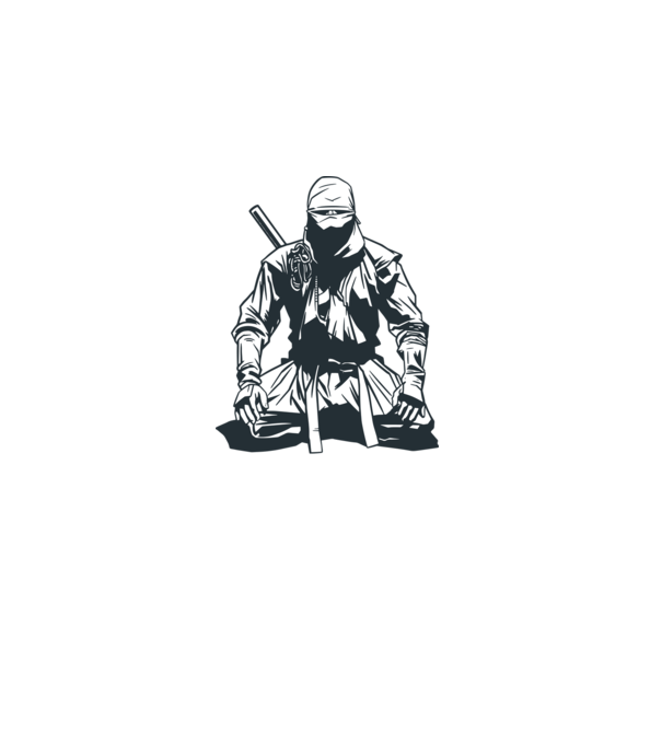 Ninja model albastru deschis pe tricou