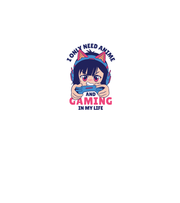 Am nevoie doar de Anime și Jocuri model alb pe tricou