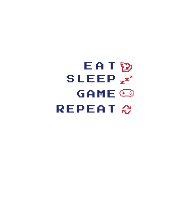 Eat Sleep Game Repeat model gri pe tricou