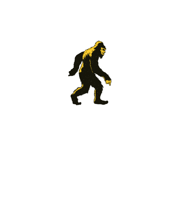 Yeti în pădure model negru pe tricou