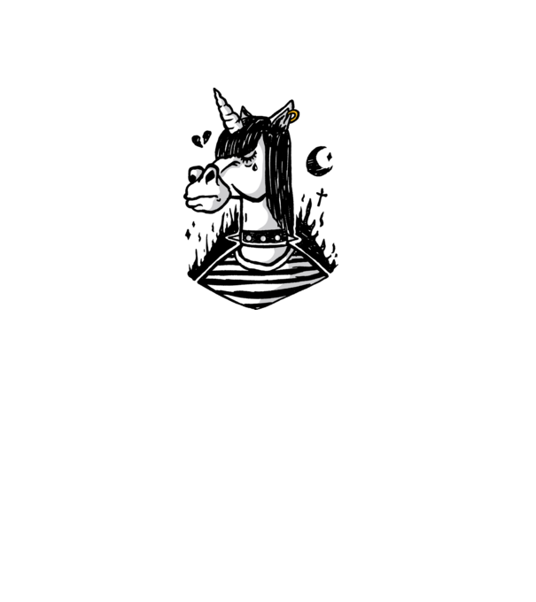Emo unicorn model roz deschis pe tricou