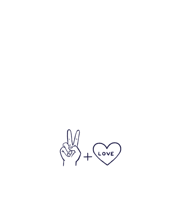 Peace + Love model negru pe tricou
