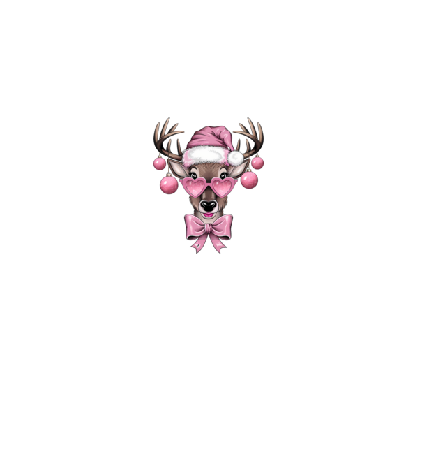 Pink Xmas Reindeer model nisipiu pe tricou