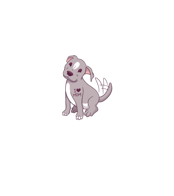 Pitbull - I Love Mom model roz deschis pe tricou