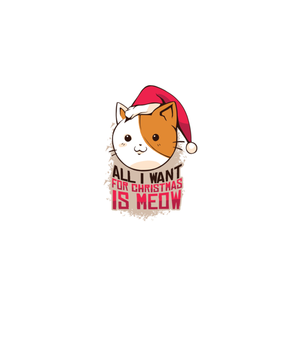 All I want for christmas is MEOW tricou cu pisică model negru pe tricou