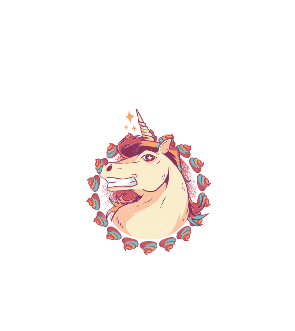 Unicorn Mullet model alb pe tricou