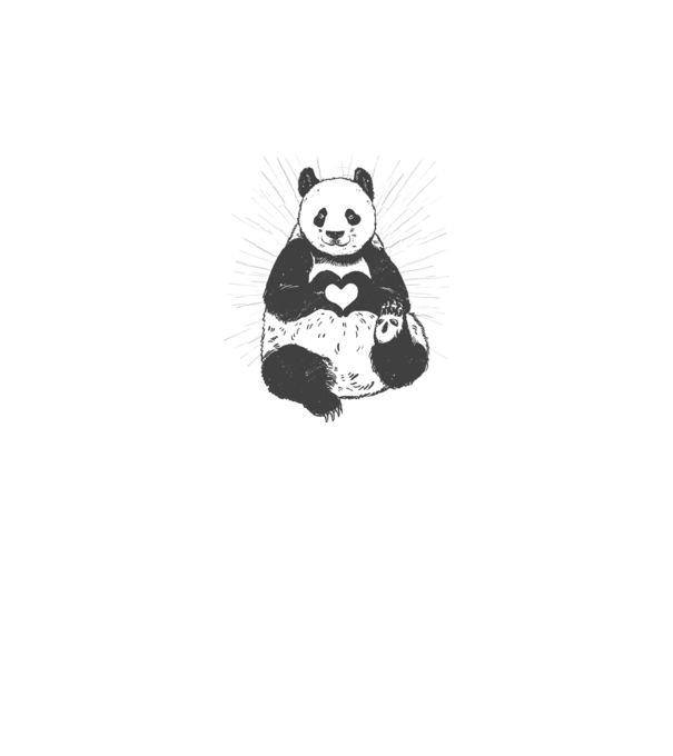 Inimă panda model gri pe tricou