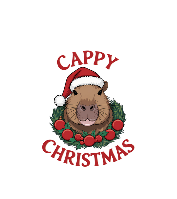 Cappy Christmas 2 model alb pe tricou